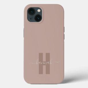 Beige Minimal Modernes Anfangsmonogramm Case-Mate iPhone Hülle