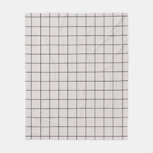 Beige minimale geometrische Gittermuster Fleecedecke
