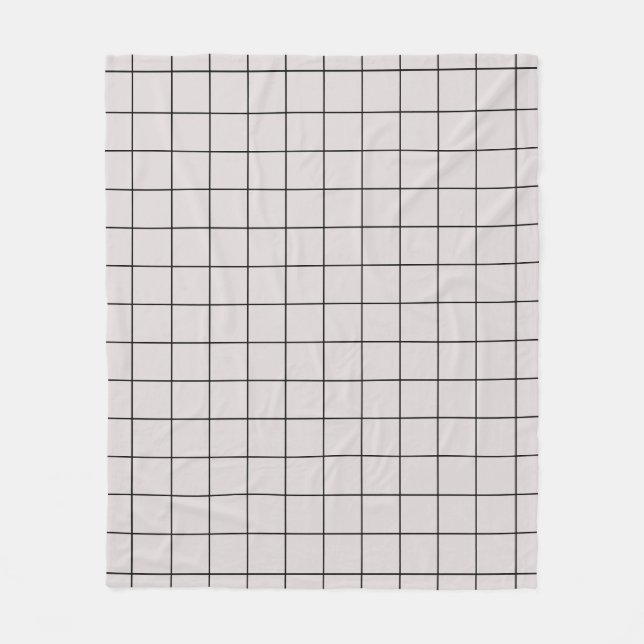 Beige minimale geometrische Gittermuster Fleecedecke (Vorderseite)