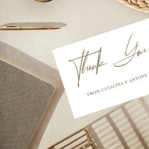 Beige minimaliste Carte de remerciements manuscrit