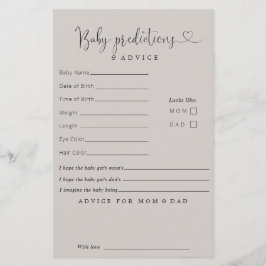 Beige Minimalistische Baby Predictions Addiction C