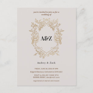 Beige-minimalistische Babyparty-Einladung Postkarte