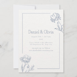 Beige Minimalistische Hochzeit Einladung