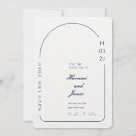 Beige Minimalistische Hochzeit Speichern Sie das D Einladung