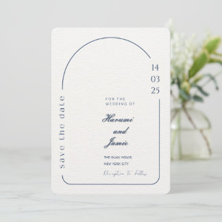 Beige Minimalistische Hochzeit Speichern Sie das D Einladung