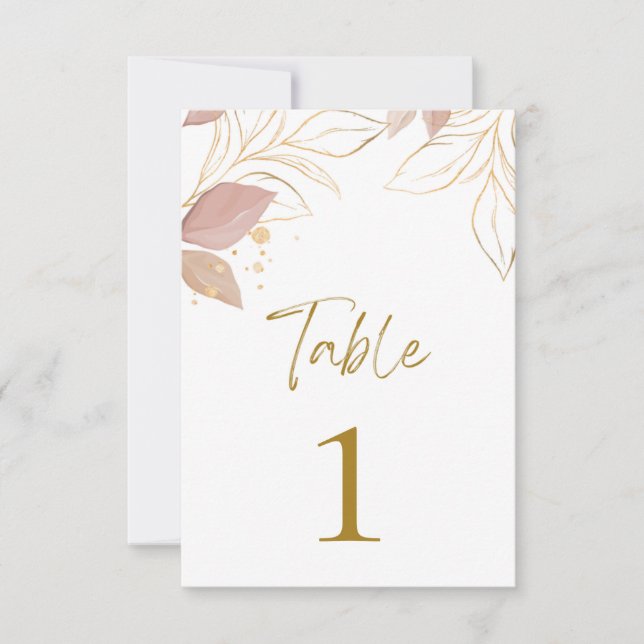 Beige Minimalistische Kartennummer Dankeskarte (Vorderseite)