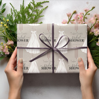Beige Minimalistisches Brautparty Niedlich Geschenkpapier