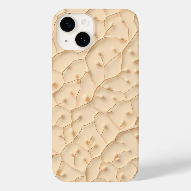 Beige minimalistisches Chic-iPhone-Case-Design Case-Mate iPhone 14 Hülle (Rückseite)