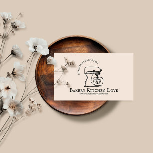 Beige minimalistisches modernes Design für Bäckere Visitenkarte