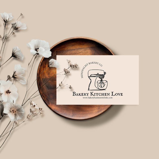 Beige minimalistisches modernes Design für Bäckere Visitenkarte (Von Creator hochgeladen)