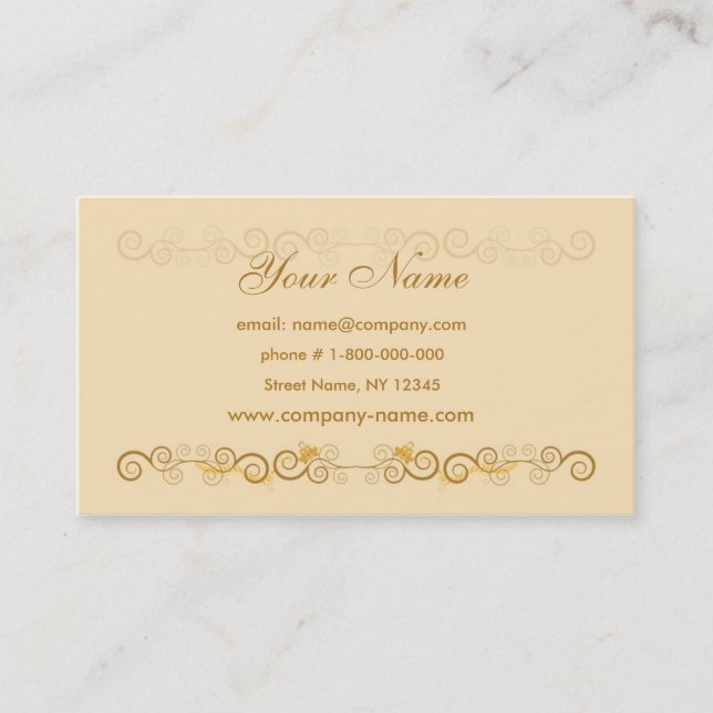Beige mit BlumenVisitenkarte Visitenkarte (Vorderseite)