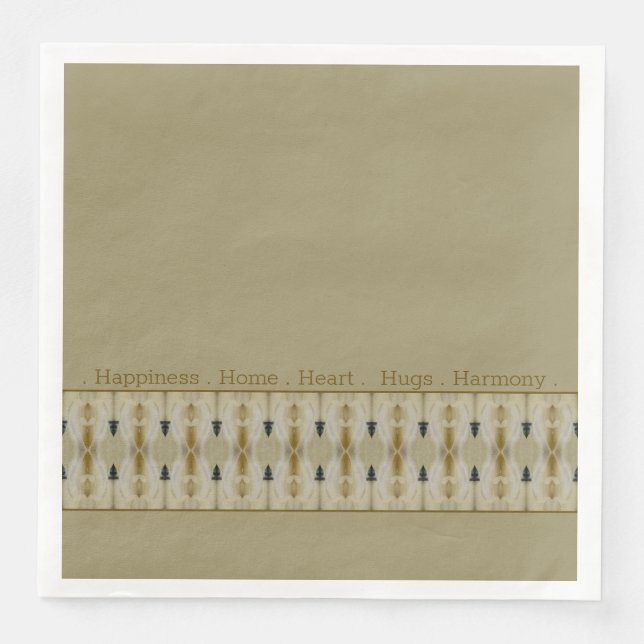 Beige mit Gemustertem Akzent Serviette (Vorderseite)