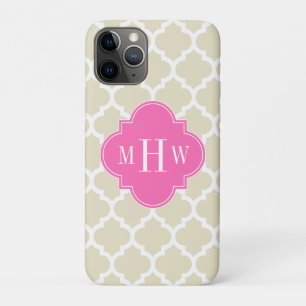 Beige, mit marokkanischer #5 Hot Pink2 3 Initial M Case-Mate iPhone Hülle