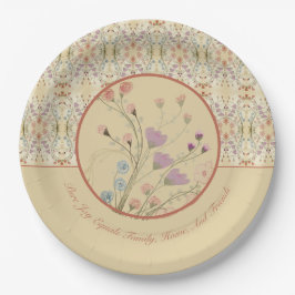 Beige mit Rosa Pappteller