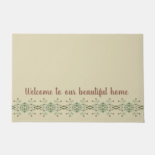 Beige mit Typografie-Bereich Fußmatte (Vorderseite)
