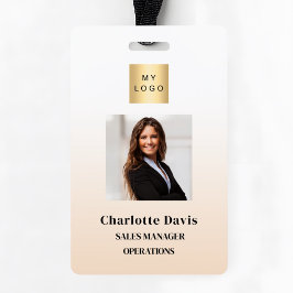 Beige Mitarbeiter Foto ID Unternehmen Sicherheit Ausweis