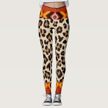 Beige Mix tiger Muster Capri