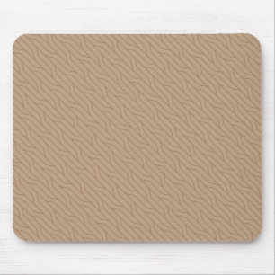 Beige Mocha Mousse Brown Wavy Line Muster Buffet Mousepad