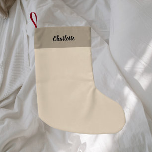 Beige modern minimalistisch kleiner weihnachtsstrumpf