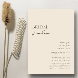 Beige Modern Whimsical Script Bridal Luncheon Einladung