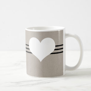 Beige Moderne Herz-Tasse Kaffeetasse