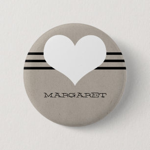 Beige moderne Herztaste Button