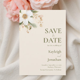 Beige Moderne Hochzeit der Wasserfarben Save The Date