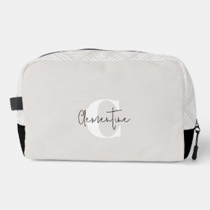 Beige Modernes Minimalistisches Mit Monogramm Waschbeutel