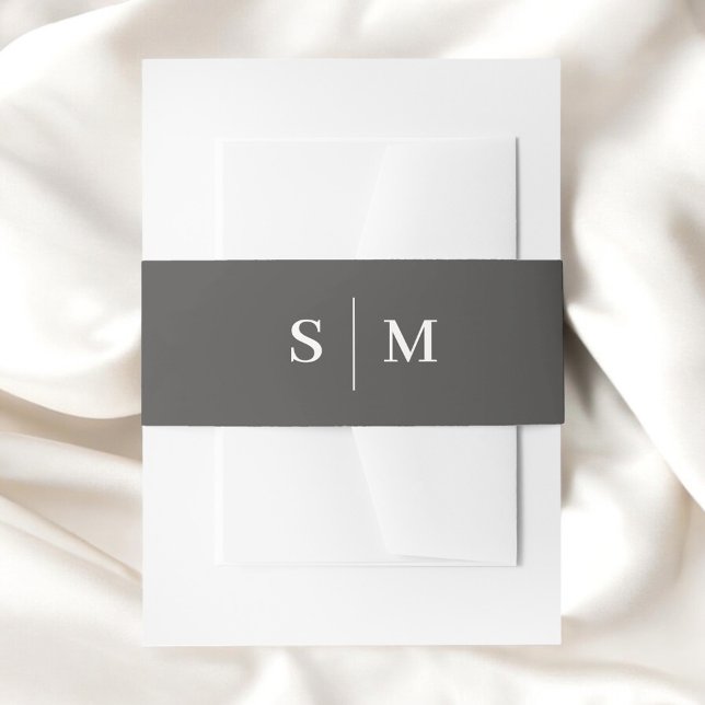 Beige Monogram Classic Elegant Einladungsbanderole (Von Creator hochgeladen)