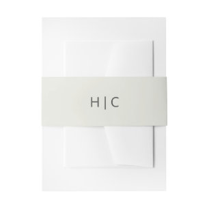 Beige Monogram einfarbig Hochzeit Einladungsbanderole
