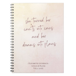 Beige Monogram Goal Setting Journal Notizblock