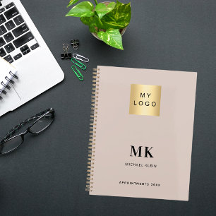Beige Monogram initials business 2026 Planer