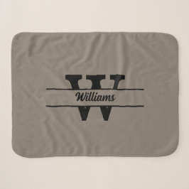 Beige Monogramm Personalisierter Familienname Sherpadecke