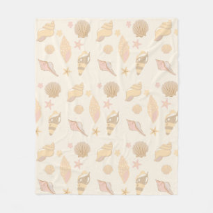 Beige Muschelmuster Fleecedecke
