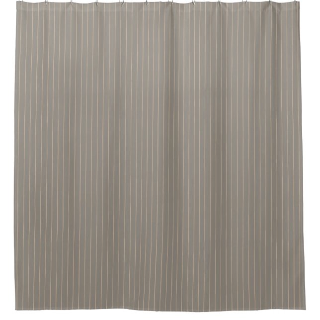 Beige Nadelstreifen Duschvorhang (Vorderseite)