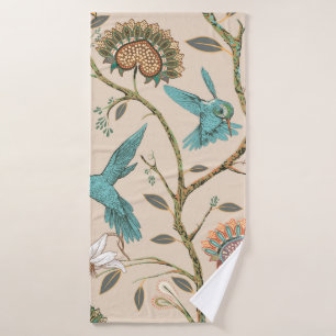 Beige nahtlose Muster mit stilisierten Blume und b Badehandtuch