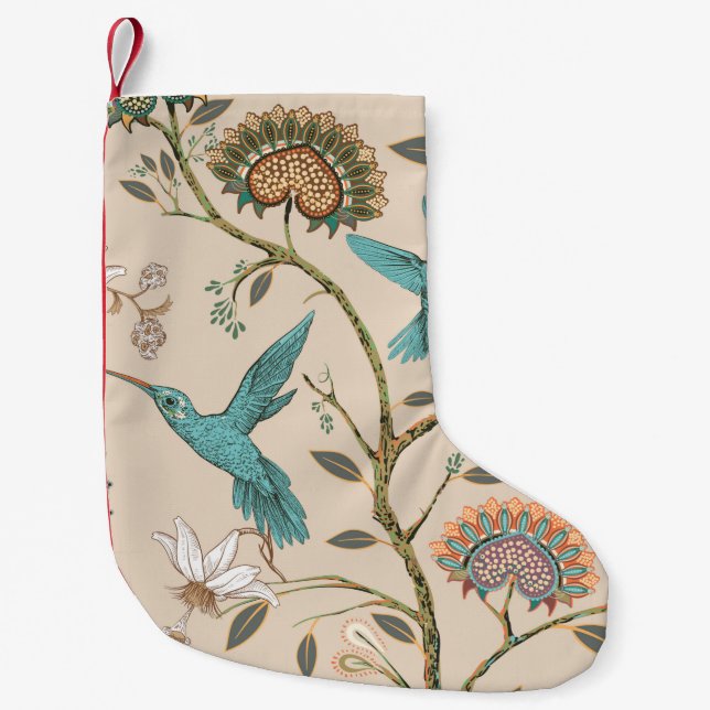 Beige nahtlose Muster mit stilisierten Blume und b Kleiner Weihnachtsstrumpf (Vorderseite)