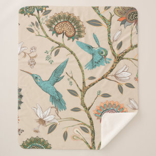 Beige nahtlose Muster mit stilisierten Blume und b Sherpadecke