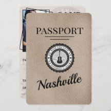Beige Nashville Passport Save the Date