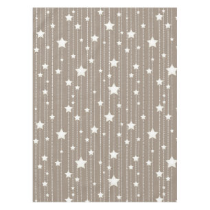 Beige natürliche und weiße Sterne Garland saisonal Tischdecke
