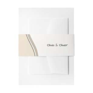 Beige, Neuer Anfang, Hochzeitsstationery Einladungsbanderole