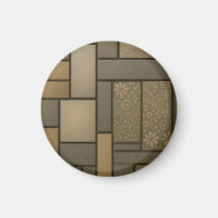 Beige neutrale Fliesen Mosaikmuster Magnet