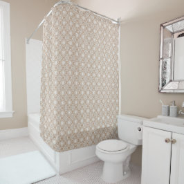 Beige neutrale moderne geometrische Batik-Muster Duschvorhang