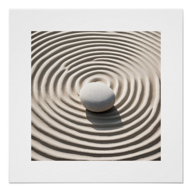 Beige neutrale Sand- und Steinfotografie Poster (Vorderseite)