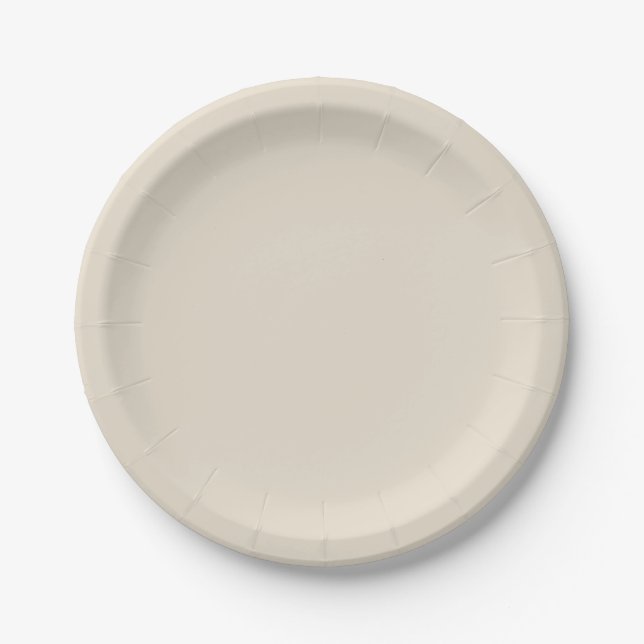Beige neutraler erdnatürlicher Ton Pappteller (Vorderseite)