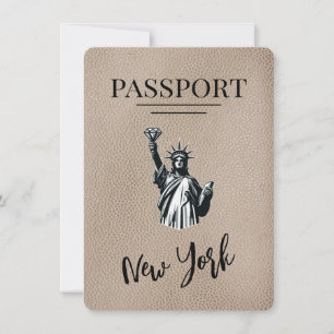 Beige New York City Passport Save the Date