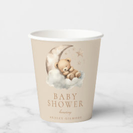 Beige Niedliche Teddybärendusche Pappbecher