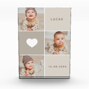 Beige Niedliches Baby Foto Collage Foto Block