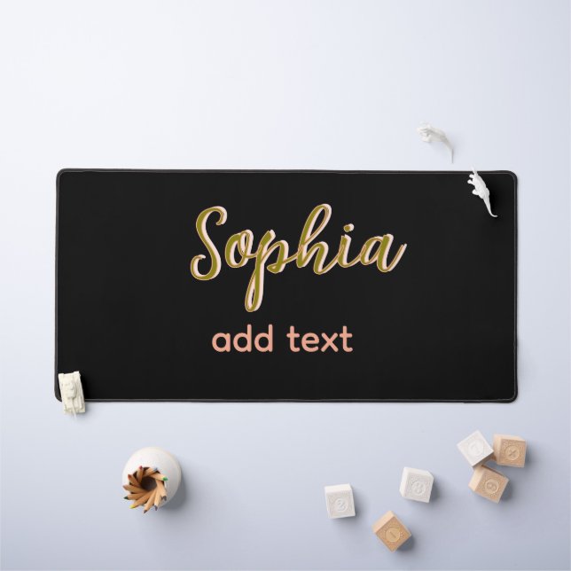 beige nom fille patron texte noir élégant (Tableau pour enfants)