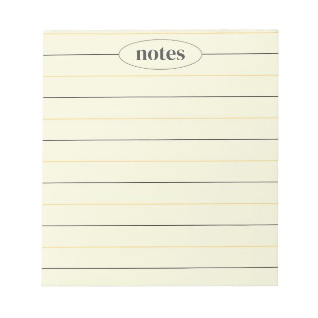 Beige Notes Sleek & Modern Stationery Notizblock (Vorderseite)